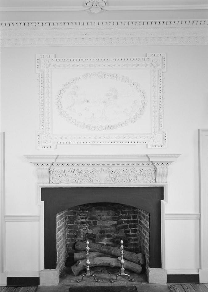 Kenmore House, Fredericksburg Virginia 1983  FIRST FLOOR, DRAWING ROOM, DETAIL OF  NORTH FIREPLACE WALL