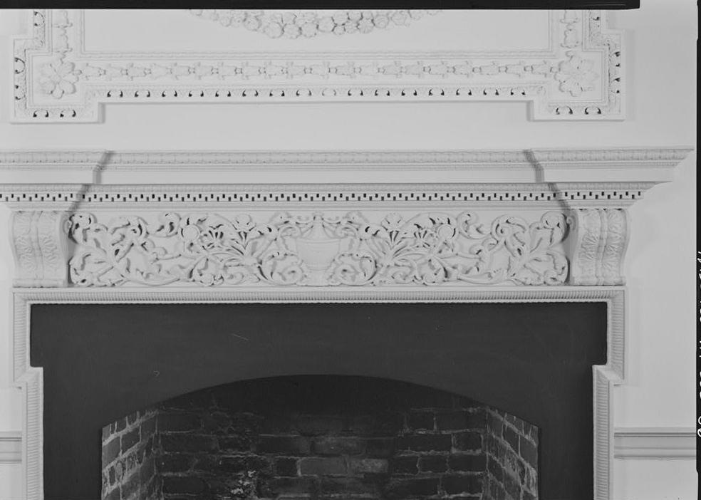Kenmore House, Fredericksburg Virginia 1983  FIRST FLOOR, DRAWING ROOM, DETAIL OF MANTEL AND FIREPLACE FRIEZE