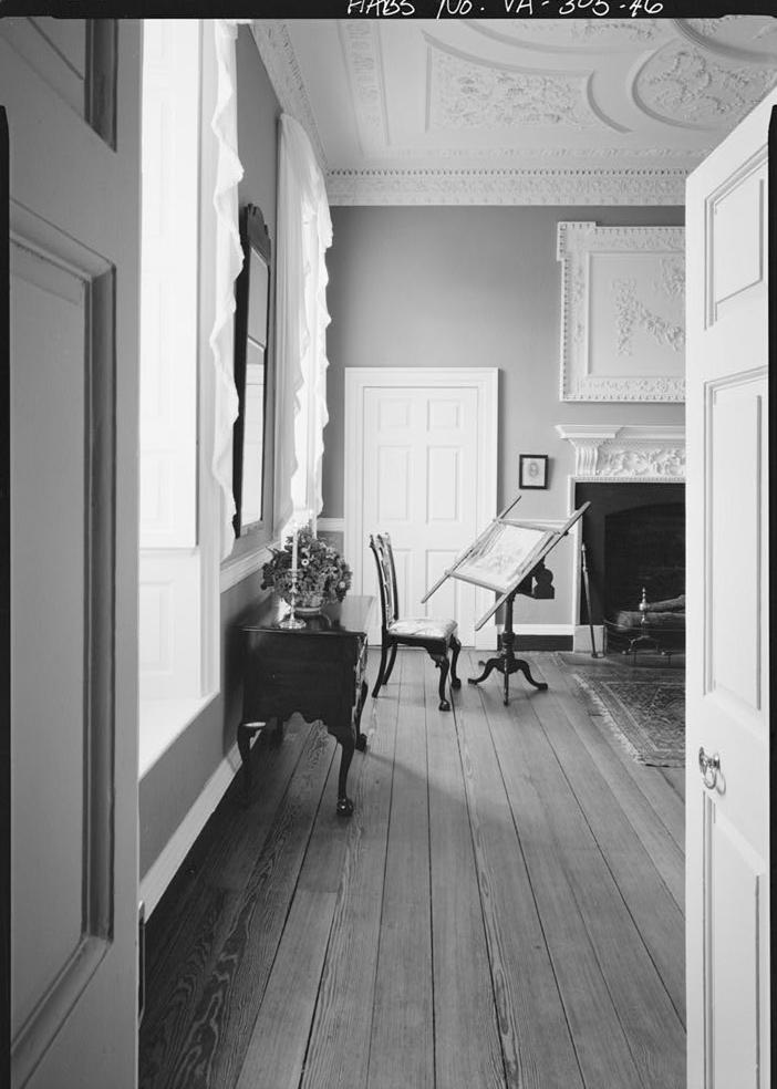 Kenmore House, Fredericksburg Virginia 1983  FIRST FLOOR, BED CHAMBER, VIEWED FROM DRAWING ROOM DOORWAY