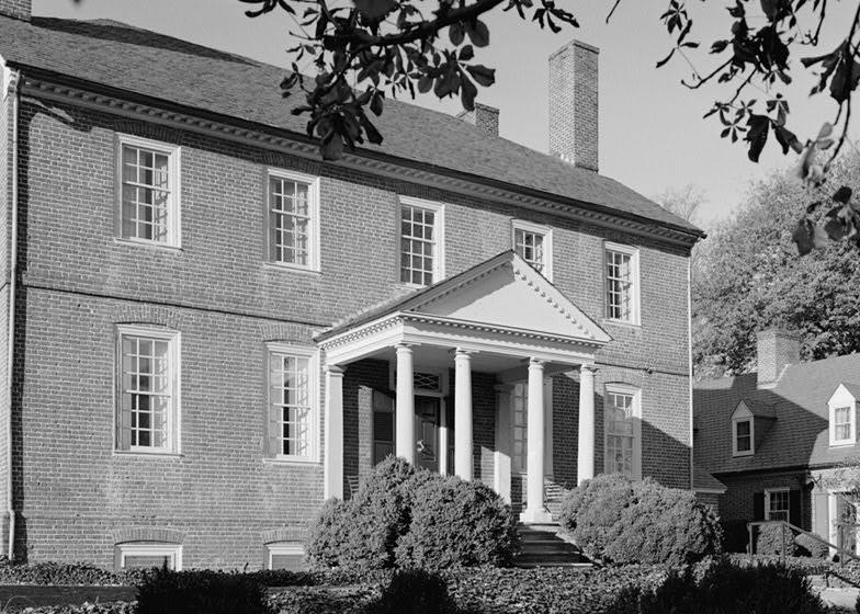 Kenmore House, Fredericksburg Virginia 1984  EAST FRONT FROM SOUTHEAST, CLOSE VIEW
