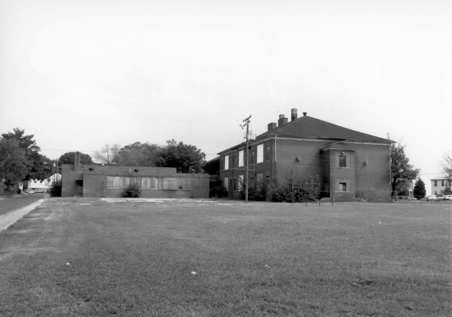 John T. West School, Norfolk Virginia Southwest corner of 1913 building and 1950 addition, looking northeast (1999)