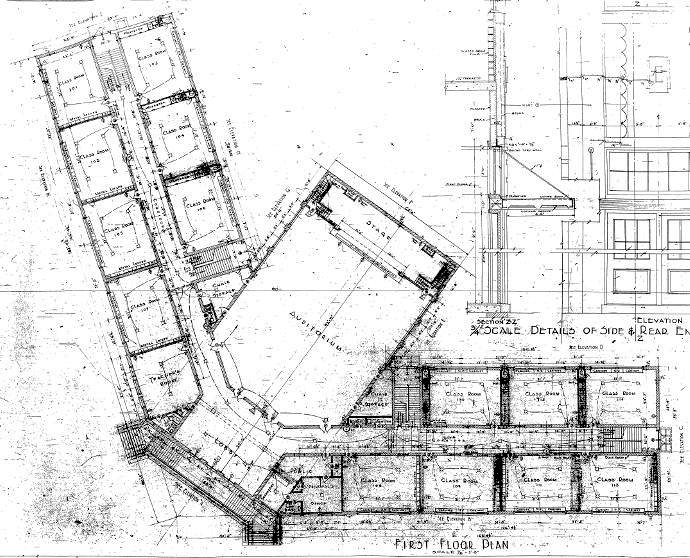 Baker Public School, Richmond Virginia 1939 Building First Floor Plan (2016)