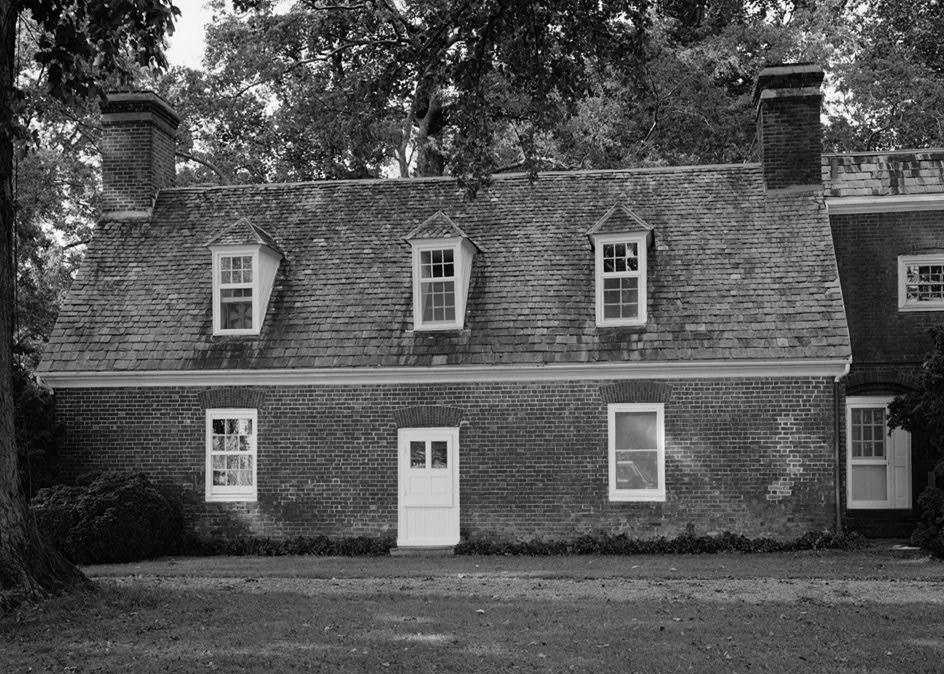Westover Mansion, Westover Virginia 1978  WEST WING, SOUTH SIDE