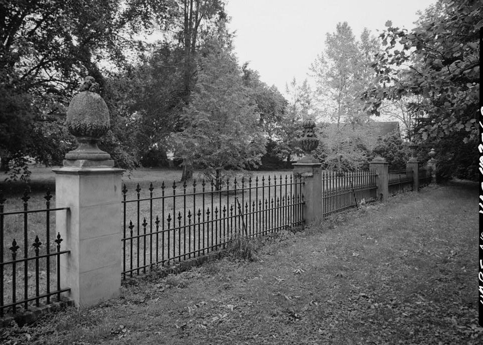 Westover Mansion, Westover Virginia 1978  FENCE OF MAIN NORTH GATE