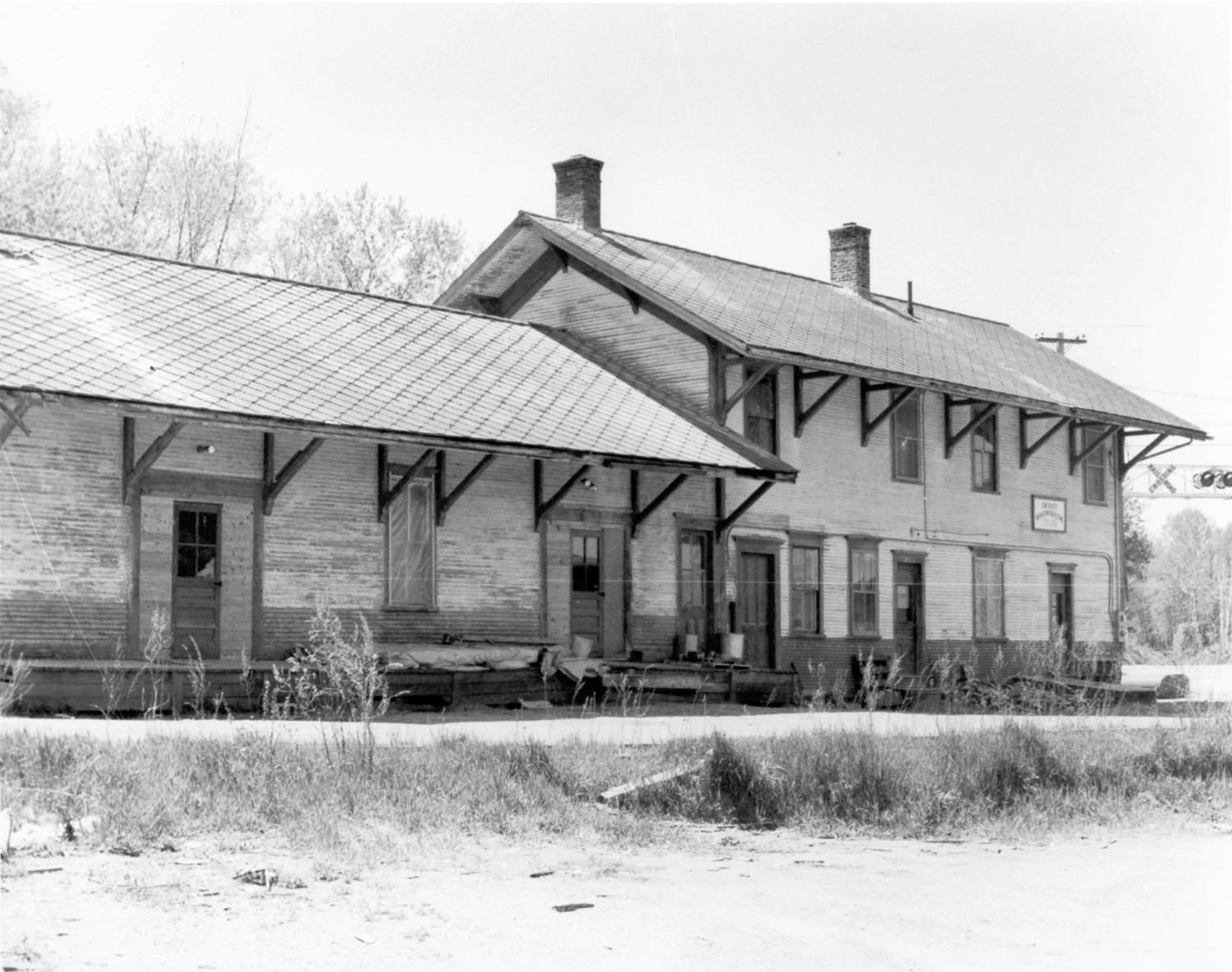 Johnson Railroad Depot, Johnson Vermont North elevation (1980)