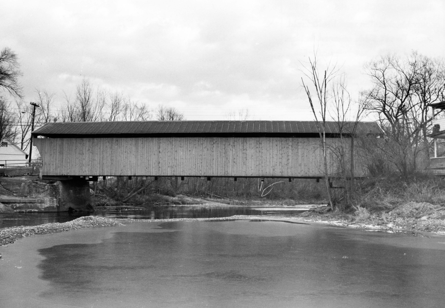 Great Eddy Covered Bridge, Waitsfield Vermont West elevation (1973)