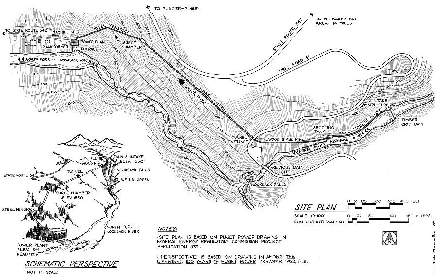 Nooksack Falls Hydroelectric Plant, Glacier Washington Site Plan