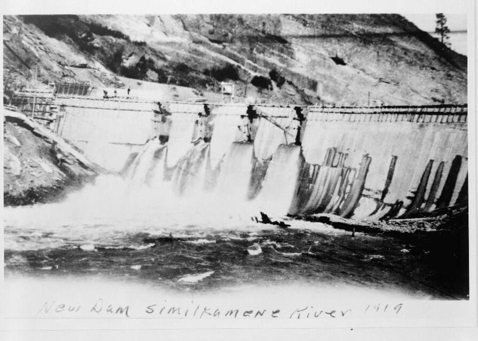 Enloe Dam  and Hydroelectric Power Plant, Oroville Washington ENLOE DAM UNDER CONSTRUCTION IN 1919, LOOKING NORTHWEST