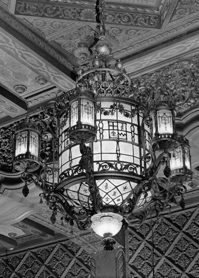 Fox Theater - Music Hall Theatre, Seattle Washington Detail of main chandelier above balcony. (Aug. 1991)