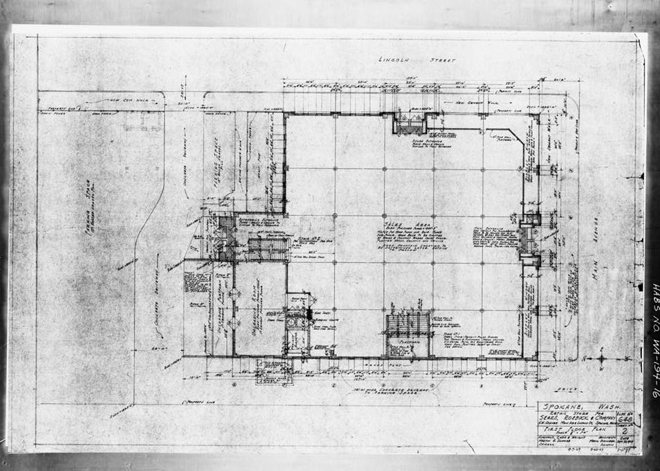 Sears Roebuck Department Store, Spokane Washington First Floor Plan.