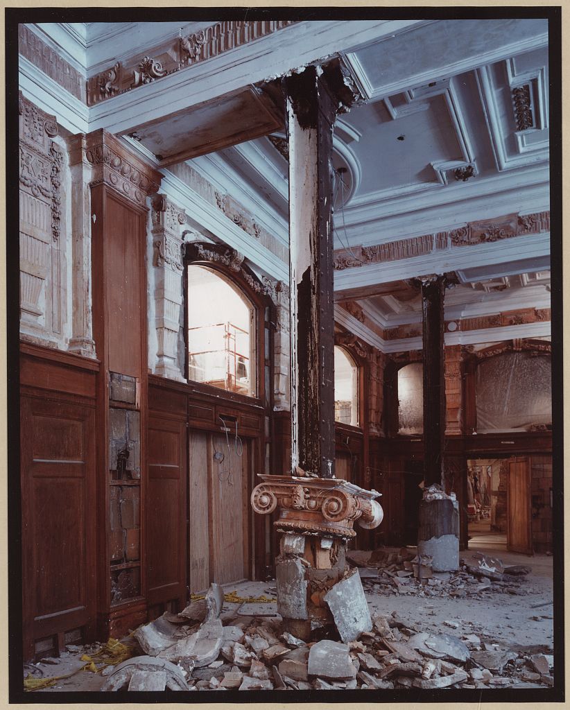 The Willard Hotel, Washington DC 1984 Willard Room under demolition with fallen capital and column