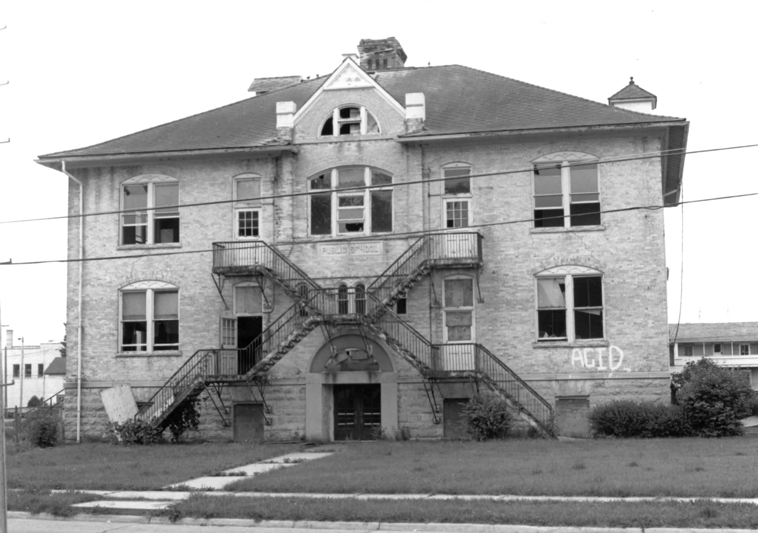 Edgerton Public Grade Schools, Edgerton Wisconsin Building 1 View from north (1986)