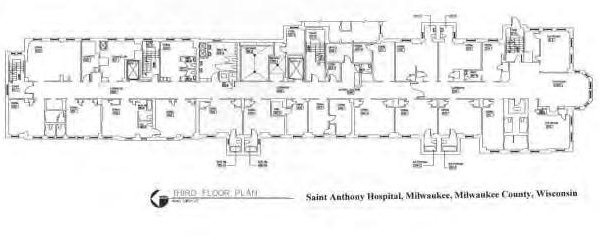 Saint Anthony Hospital, Milwaukee Wisconsin Existing third floor plan