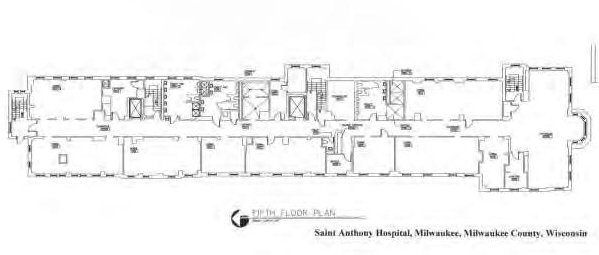Saint Anthony Hospital, Milwaukee Wisconsin Existing fifth floor plan
