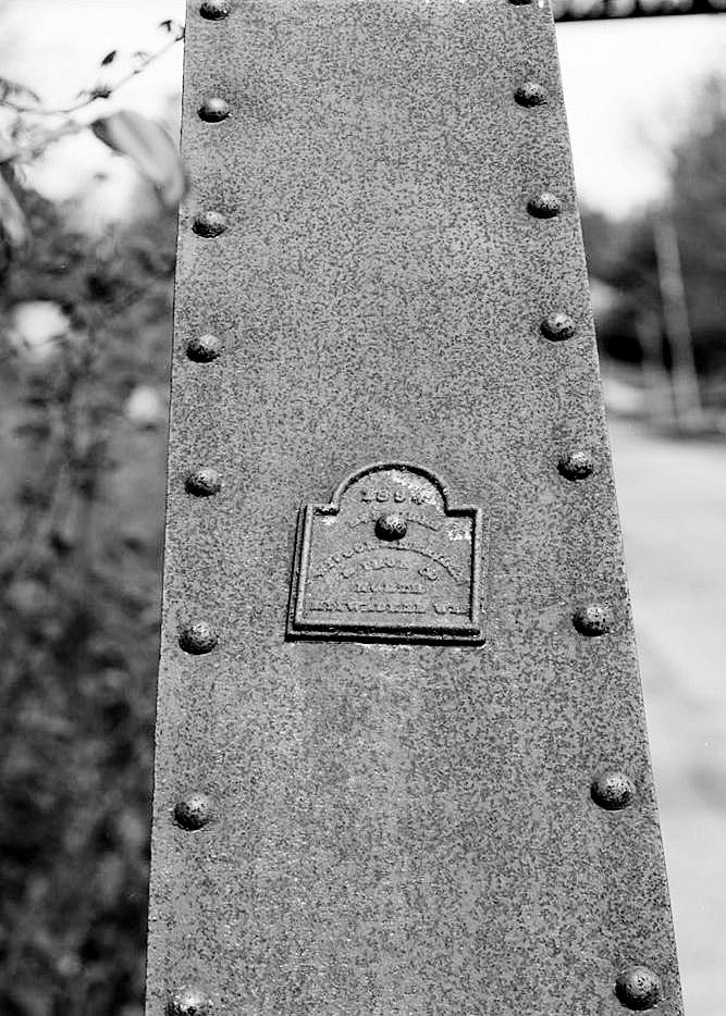 Grand Avenue Bridge, Neillsville Wisconsin Detail of nameplate, southwest corner