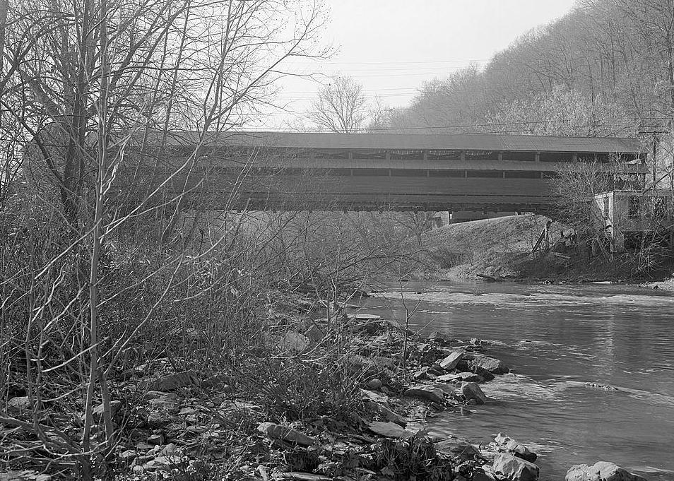 Barrackville Covered Bridge West Virginia 1972 VIEW LOOKING WEST.