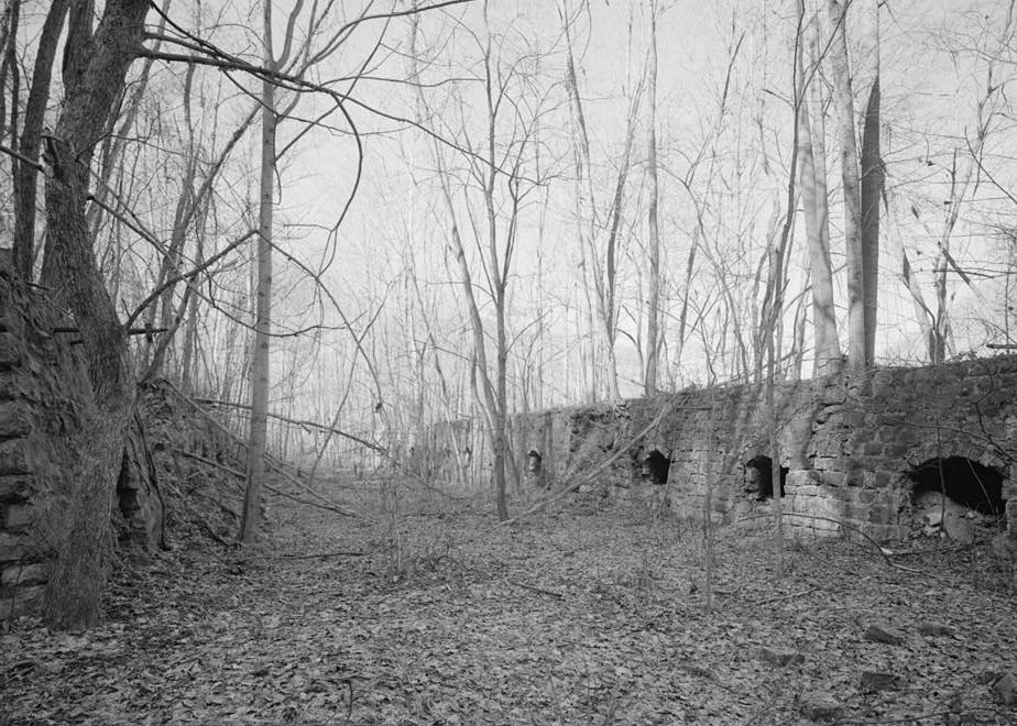 Kaymoor Coal Mine, South side of New River, Fayetteville West Virginia COKE OVENS, LOOKING NORTH (1986)