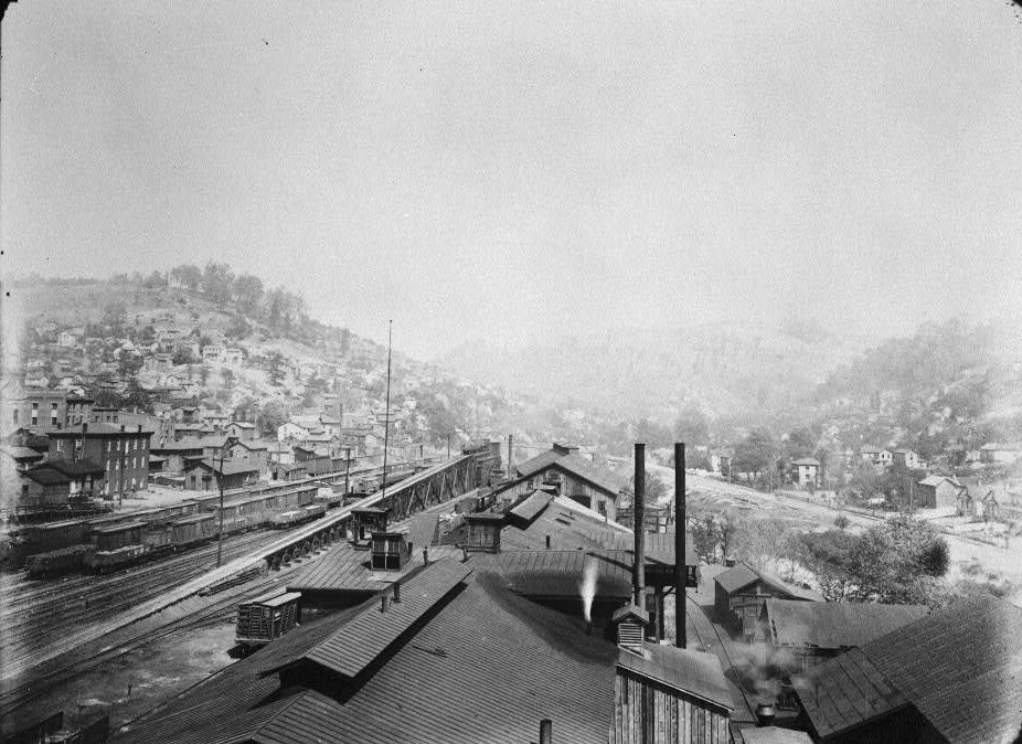 Railroad Machine Shop and Foundry, Grafton West Virginia 1890. MACHINE SHOP TAKEN FROM ROOF OF ROUNDHOUSE.