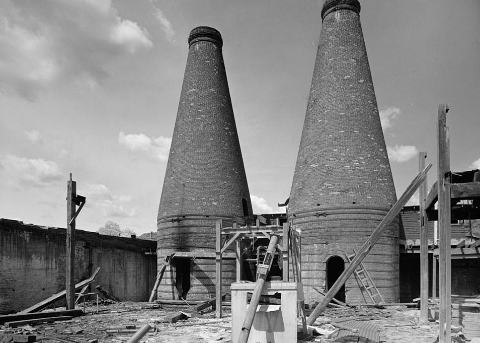 Seneca Glass Company, Morgantown West Virginia 1974 GENERAL VIEW SHOWING ABANDONED OVENS.