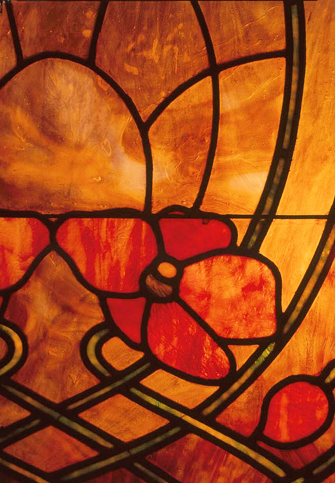 Christian Hess House, Main Street Wheeling West Virginia DETAIL OF STAINED GLASS DOOR PANEL